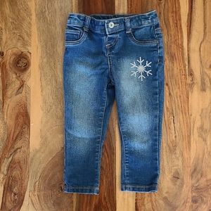 Disney Frozen theme 2T jeans snowflake